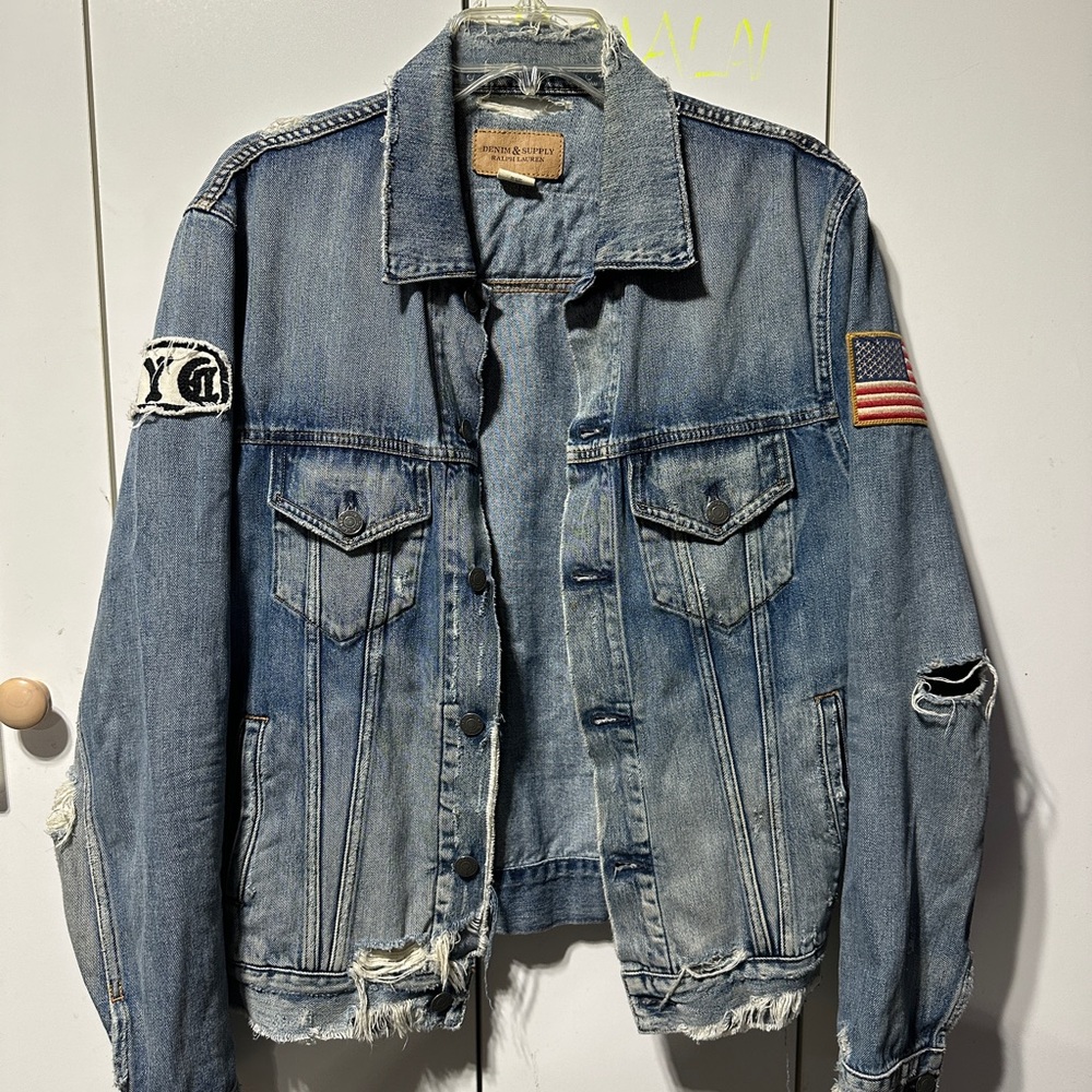Ralph Lauren Denim & Supply Roam Free Denim Trucker Jacket size Small. (SP)